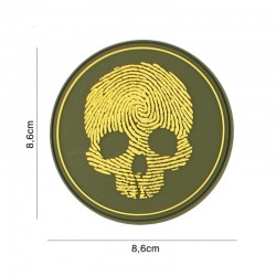Patch 3D PVC fingerprint skull yellow #5118 35